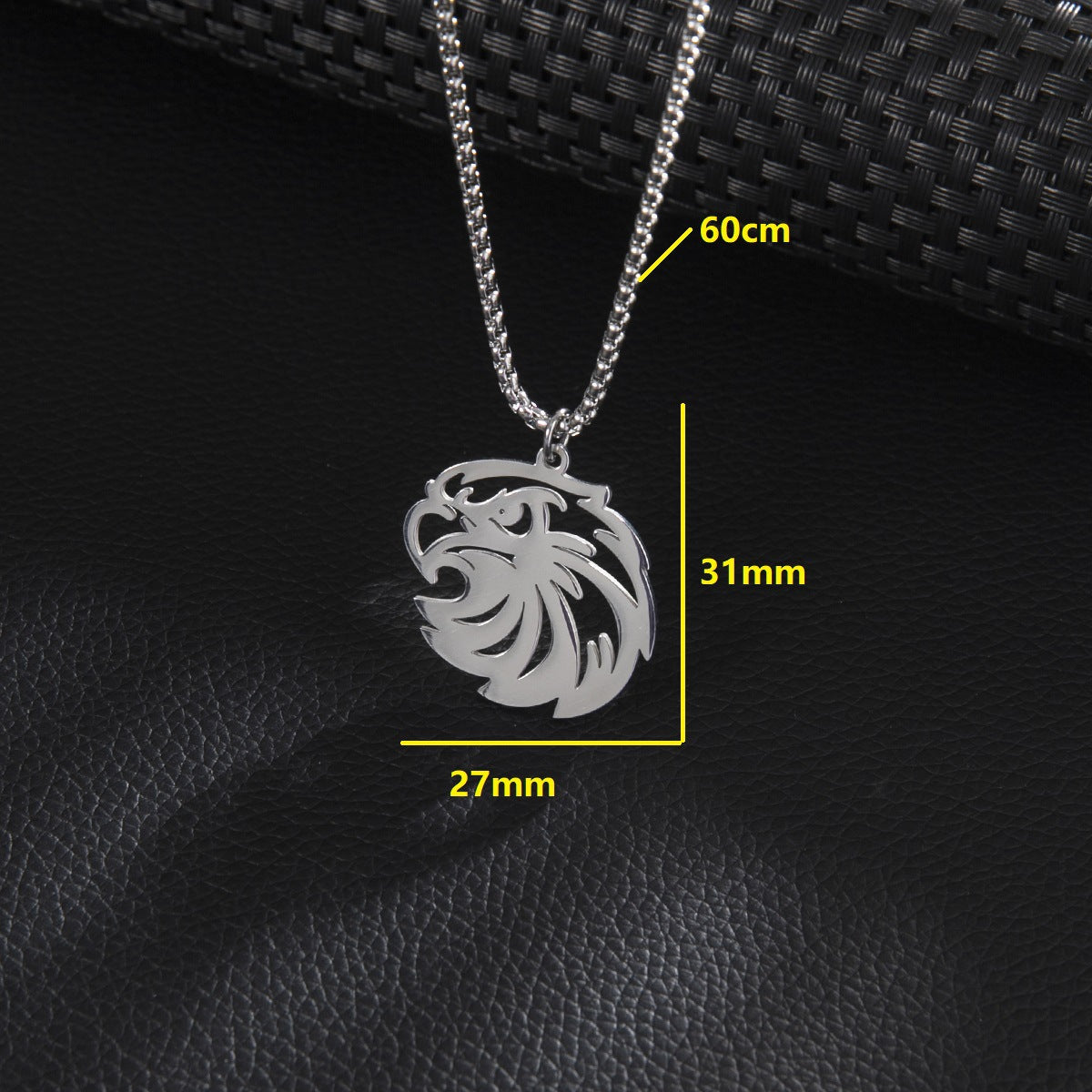 Wholesale  supply stainless steel hip-hop necklace men and women all-match eagle bird pendant clavicle chain